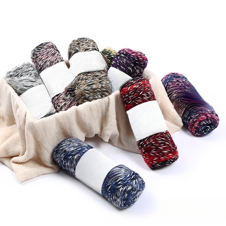Multicolor Knitting Yarn 100g 180m 100% Polyester Yarn for Crochet Hat Scarf Projects