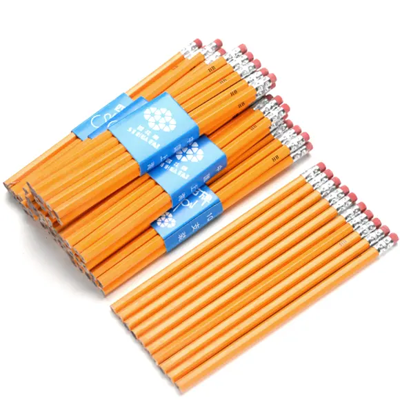 Wholesale School Stationery Supplies Custom Wooden Pencil Standard Yellow Pencils for Students