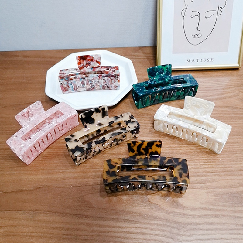 Ins Oversized Large Hollow Out Hair Claw Clip Korean Multicolor Acetate Large Claw Hair Clip