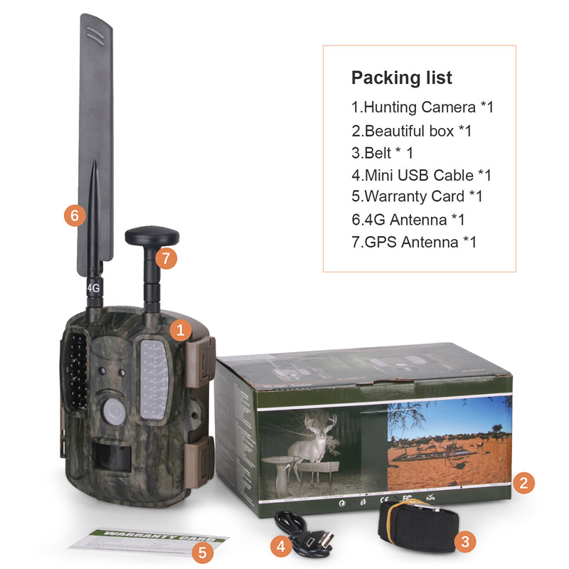 Balever LTE 4G Hunting Camera 1080P Full HD Video Resolution 0.4s Trigger Time IP66 Waterproof Dustproof Trail Hunting Camera