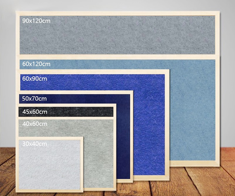 High quality rectangle wooden frame felt colored outdoor bulletin board