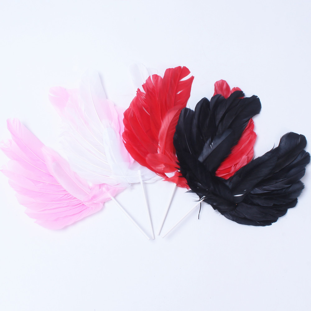 cake topper big white feather colourful feather for weeding and birthday party decoration