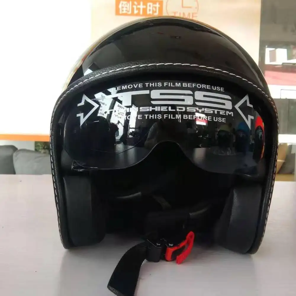 Bright Black 818 Wholesale Retail Half Face DOT Certificate High Quality Motorcycle Helmet