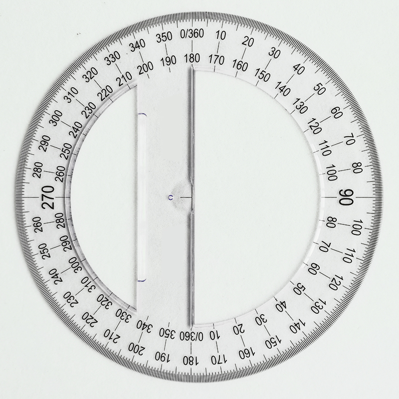 Full Circle Protractor in Plastic 15 cm Clear