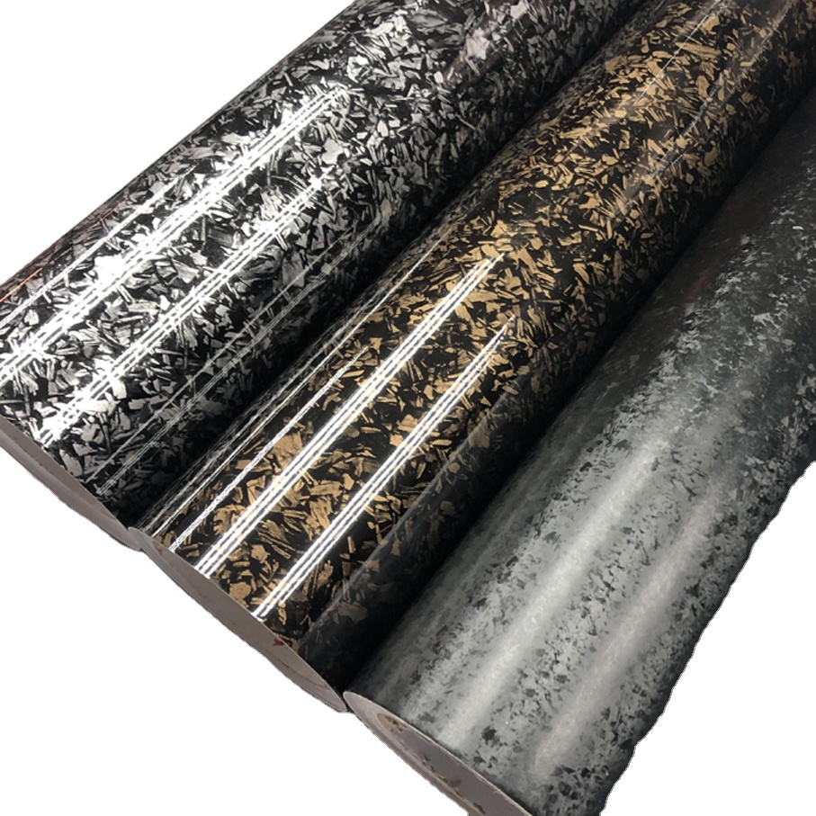 Wholesale Factory Price 1.52x18M Forged Titanium Carbon Steel Ghost Black 9D High Gloss Carbon Fiber Black Textured Vinyl