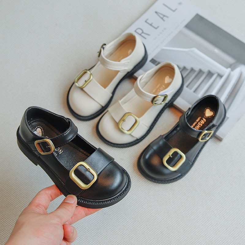 2021 new arrival baby girls Mary Jane shoes Chain Simple trend leather shoes children's chain princess dress shoes kids