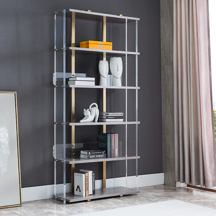Welliton OEM Italy Luxury Style Home Study Room Furniture Solid Wood Modern Bookcase Cabinet