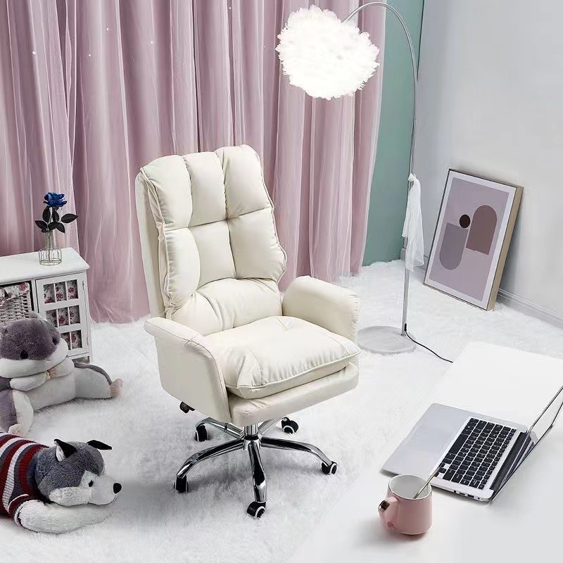 wholesale simple office furniture computer soft comfortable chair boss manager pu leather ergonomic office chairs with footrest
