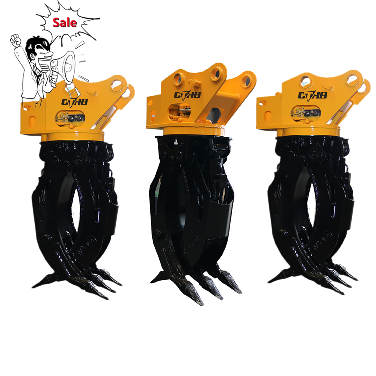 Powerful Excavator Grab Attachment Hydraulic Timber Grab / Excavators Wood Grapple