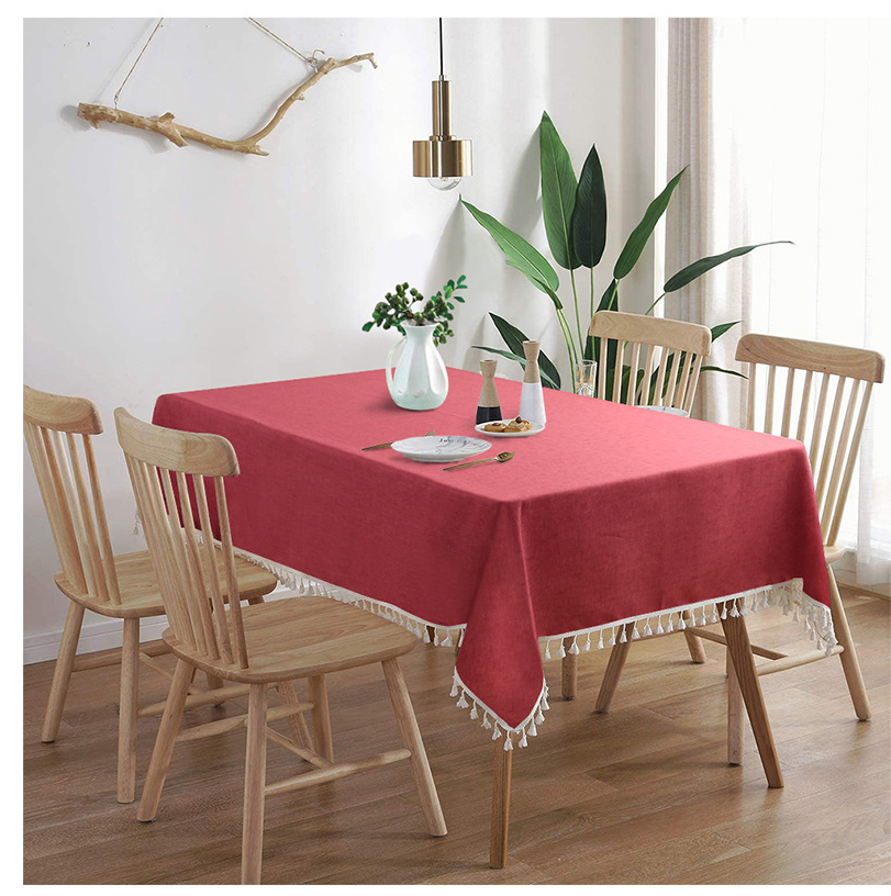 CHENGYOU Luxury Rectangle Dining Table Cloth Wholesale Cotton Linen Washable for Parties Banquets Christmas Holidays