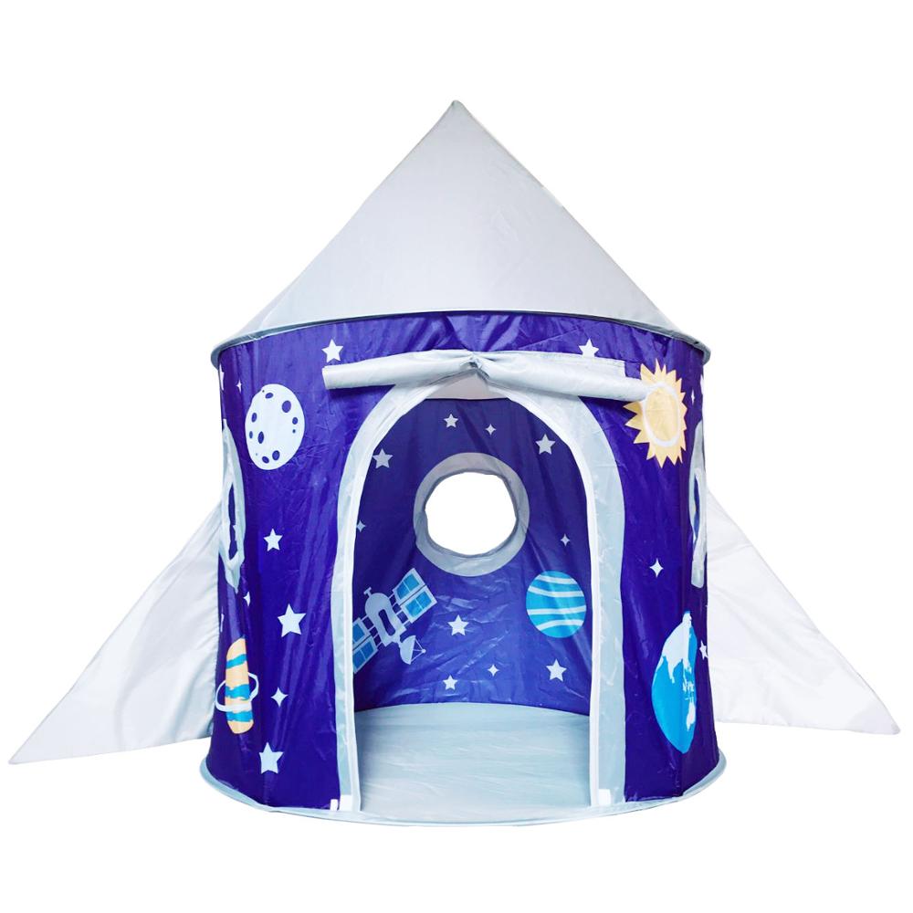 Игровая палатка Rocketship для мальчиков и девочек, игровой домик с космической тематикой, Детская палатка с проектором, игрушкой и сумкой для переноски