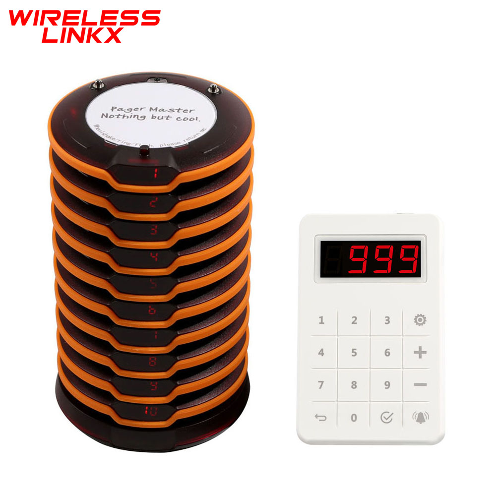 WirelessLinkx Бесплатная печать логотипа, беспроводной звонок в очереди, гостевой ресторан, клиент, подставка, пейджер для пищевой корты, церкви