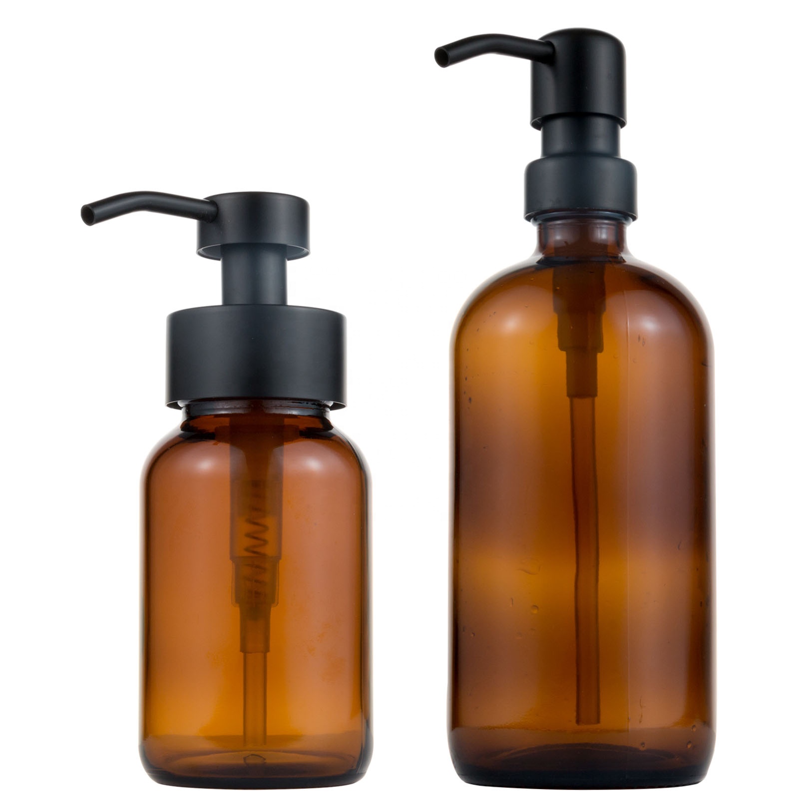 Factory Made Plastic Amber Soap Foam Pump Shampoo Bottle Wide Neck 500Ml Amber Glass Bottle Foaming Soap With Pump At Good Price