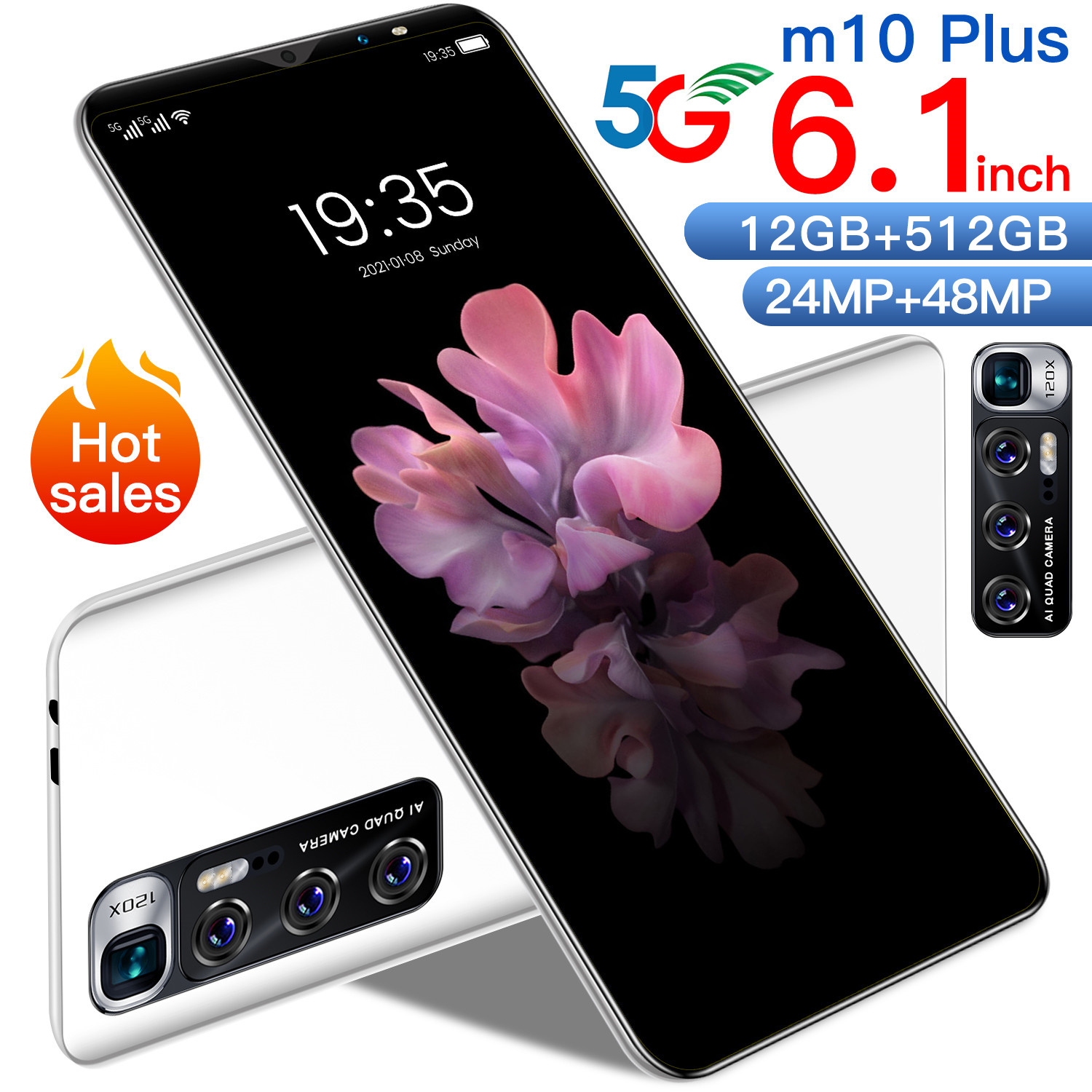 2021 Прямая продажа с фабрики 6,1 дюймовый m10 plus смартфон полноэкранный мобильный телефон оригинальные разблокированные телефоны celulares