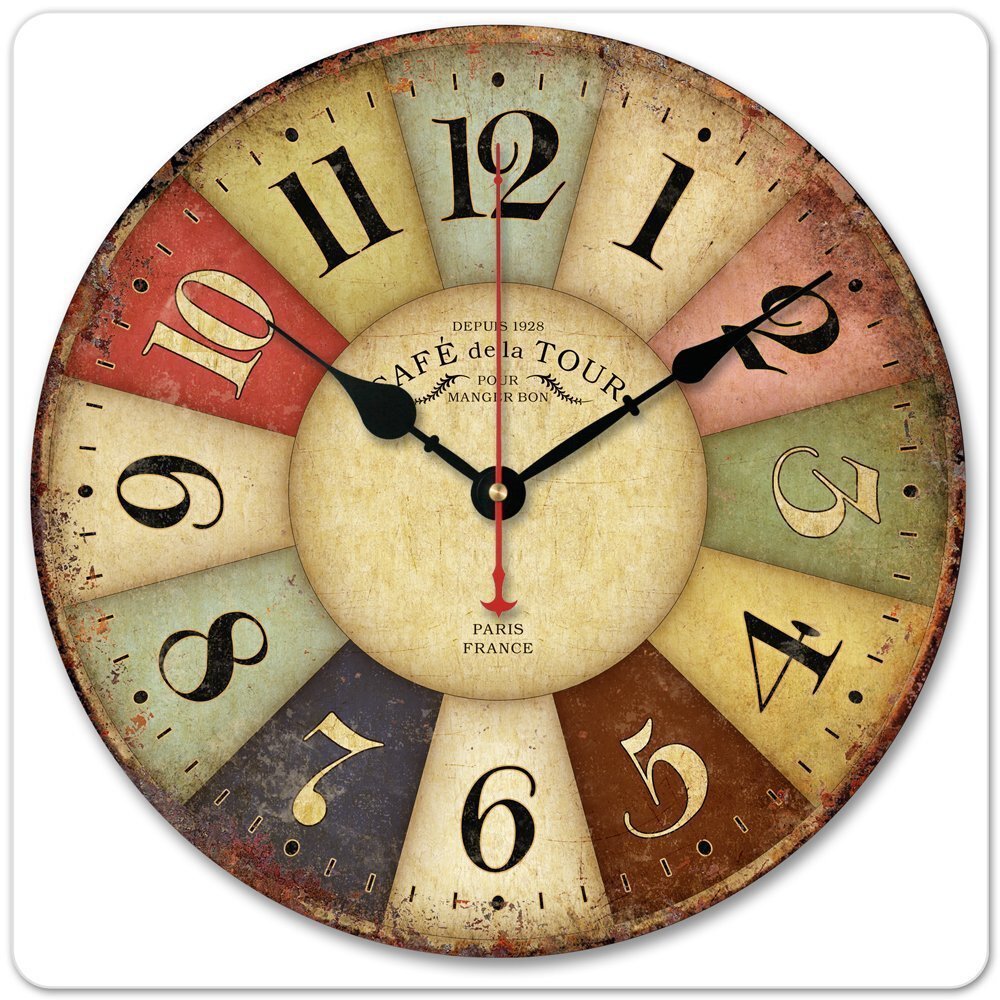 European creative wall clock silent wooden wall clock fashionable modern living room clock