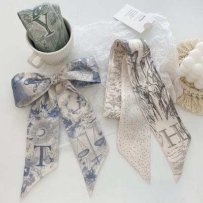 Manufacturer's new 26-letter silk scarf headband, super beautiful and temperament Korean decorative scarf