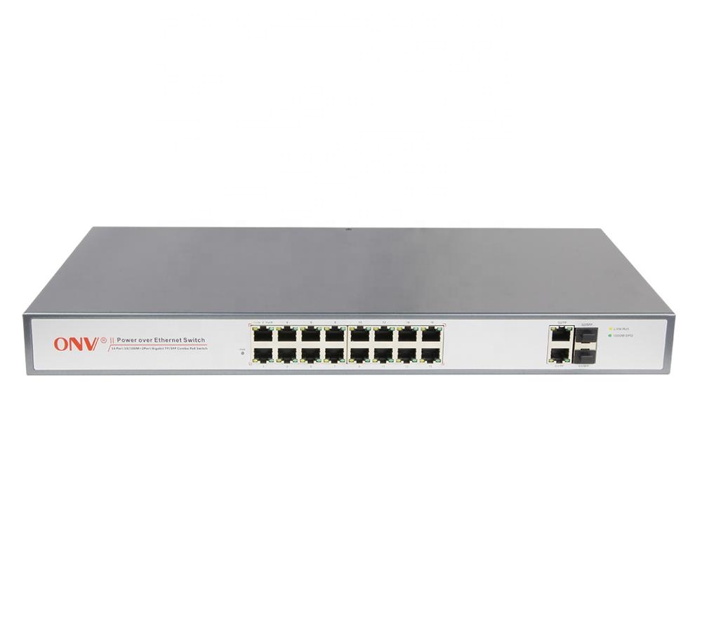 16*10/100 коммутатор PoE Switch, 2*10/100/1000 м uplink RJ45 портами локальной сети) и 2*1000 м uplink для программирования в производственных условиях