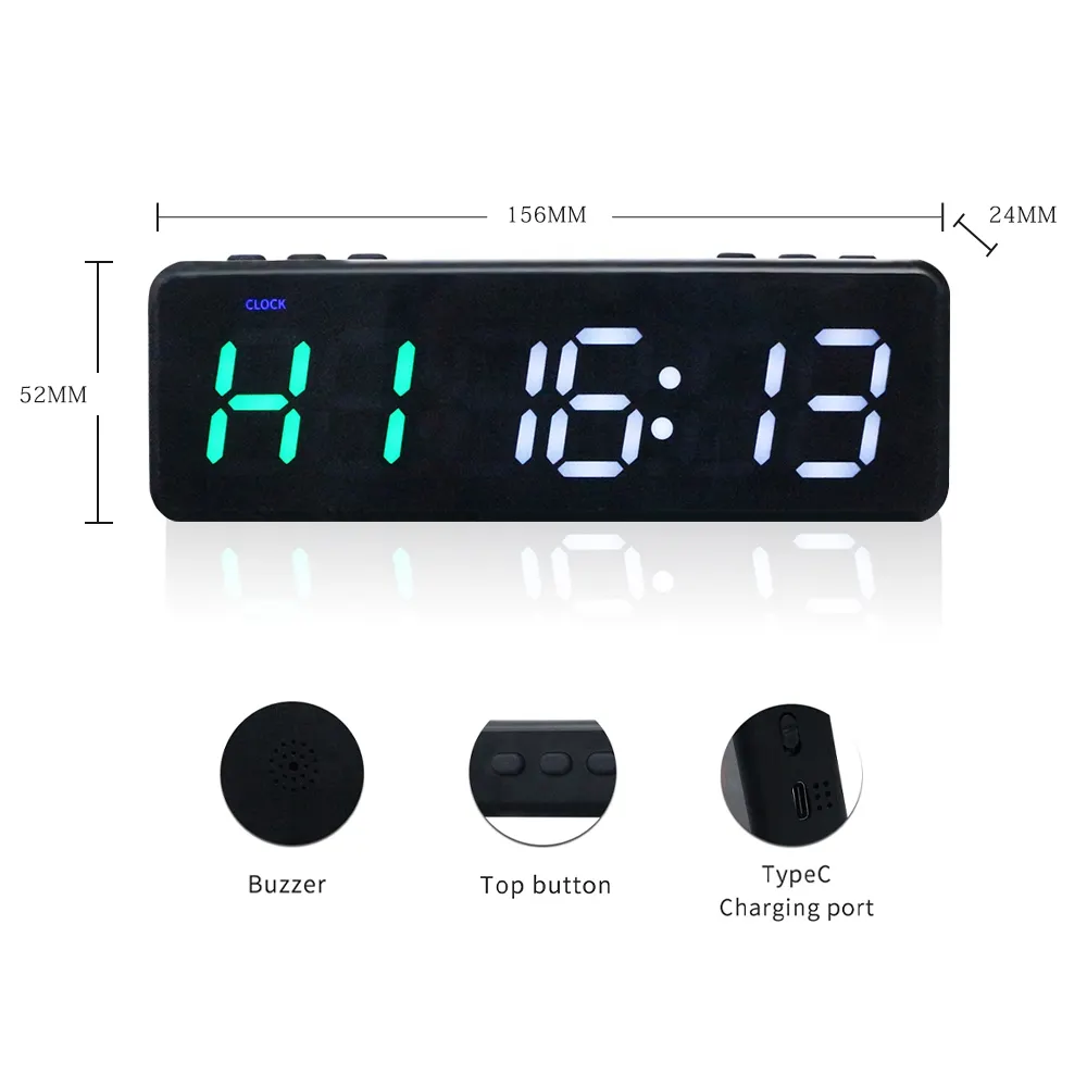 Rechargeable mini timer count down/Up clock Stopwatch with button for Home Gym Fitness timer