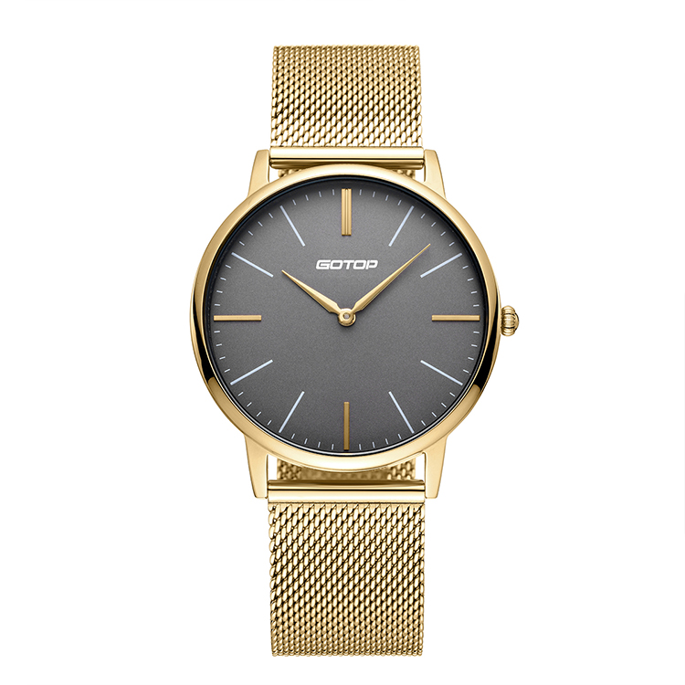 Classic Whach Watches Customize Ring Mesh Band Male Analog Metal Kids Gold Quartz Watch Waterproof for Men