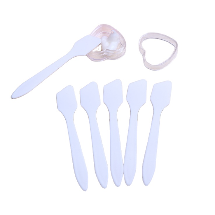 plastic cosmetic spatula with logo 8.2*1.5cm DIY spoon embossed logo scoop