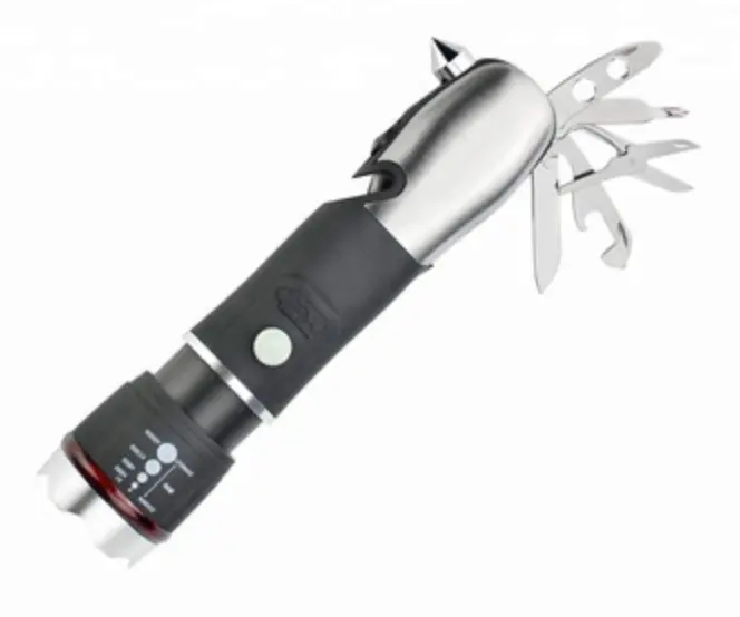 Self defense Torche Products Zoomable 18650 Multi Tool Torch USB rechargeable Tactical Car Emergency Hammer Led Flashlight