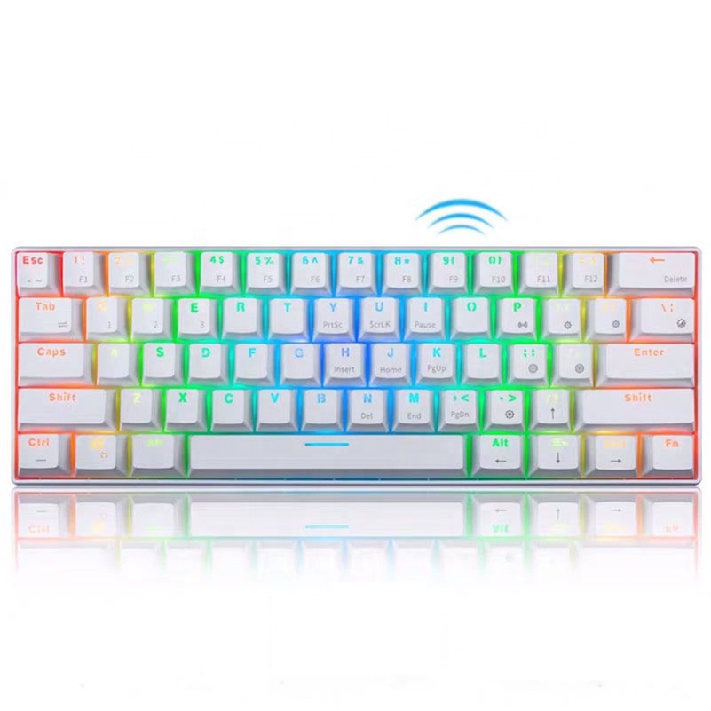 Mechanical 60% RGB Small Compact 61 Keys Wired/Wireless Bluetooth keyboard Mini Portable Mechanical Gaming Keyboard