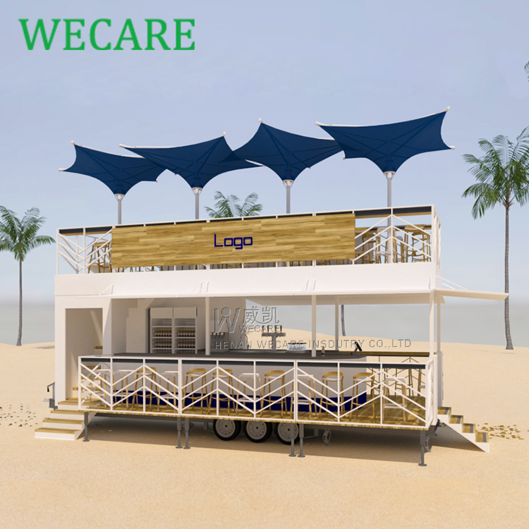 WECARE 800BT, двухэтажный прицеп для пищевых продуктов, мобильная Кухонная Тележка