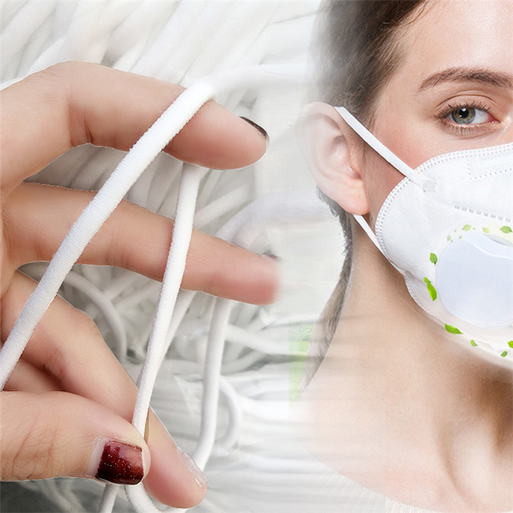 Stock Flat Elastic Earloop 4mm 5mm Earloop White color Disposable earloop elastic band