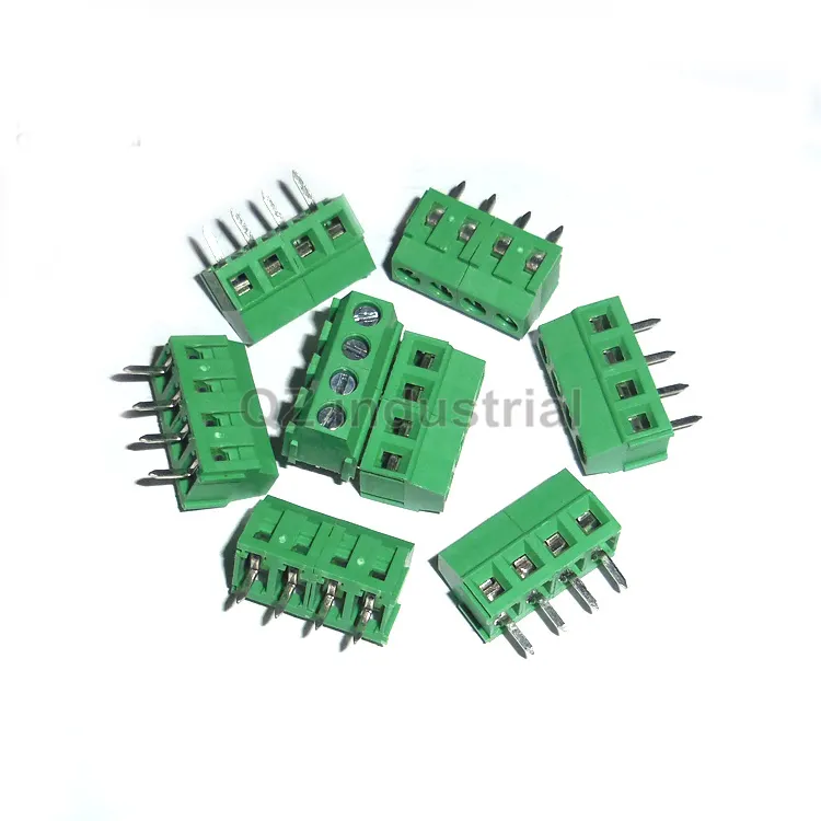 QZ high quality 124-3.81-4P KF124 3.81mm 4P green terminal block Connector KF124-3.81-4P WJ124-3.81-4P