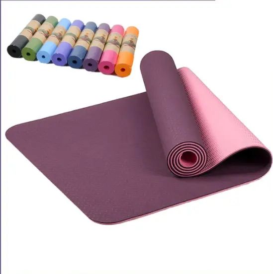 Sansd Tpe Yoga Mats 183*61cm Yoga Sport Gym Yogamatt Anti Slip 6mm Custom Logo Print Eco Friendly Double Layer Gym Yoga Mat