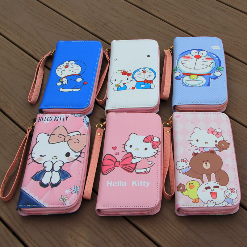 Новинка 2022, сумка Hello Kitty, многофункциональный кошелек Hello Kitty, кошелек из искусственной кожи на молнии