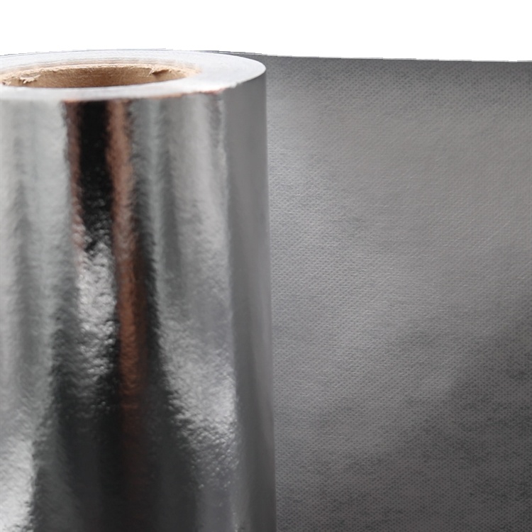 105gsm shiny PE film aluminum foil laminated nonwoven fabric with good hardness