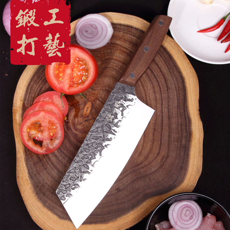 Китайский нож-Кливер 8 дюймов, высококачественный кухонный нож для мяса и овощей, китайский чоппер с деревянной ручкой и заклепками