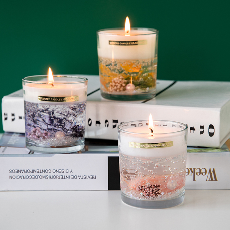Eternal Life Flower Jell Scented Candles for Creative Souvenir Glass Jar Gel Wax Flower In Candle