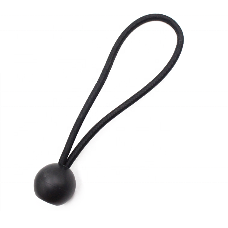 Customized color high quality round floding 6mm*25cm bungee cords rope with plastic ball hooks
