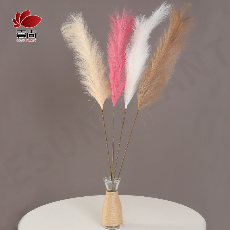 Artificial Pampas Grass, Faux Reed Plumes Reed Feathers for Home Wedding Party Bouquet Decor -26.37 in Tall