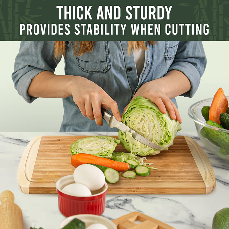 Wood Butcher Block and Wooden Carving Board for Meat and Chopping Vegetables, Bamboo chopping board with juice groove