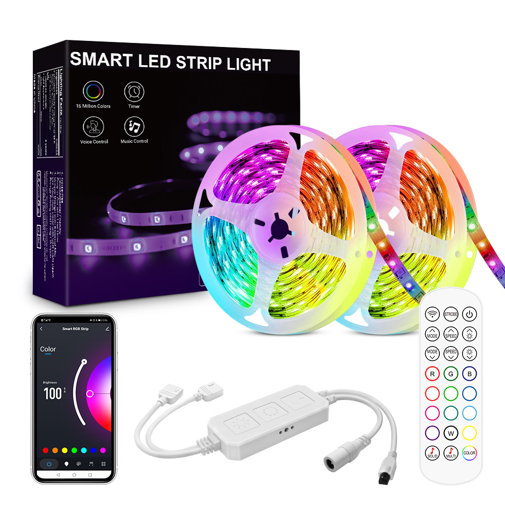 10 м 5050 IP20 300 светодиоды Smart LED световая полоса управления для мобильных устройств Wi-Fi Смартфон APP управление LED полосы света Google Home Alexa использования
