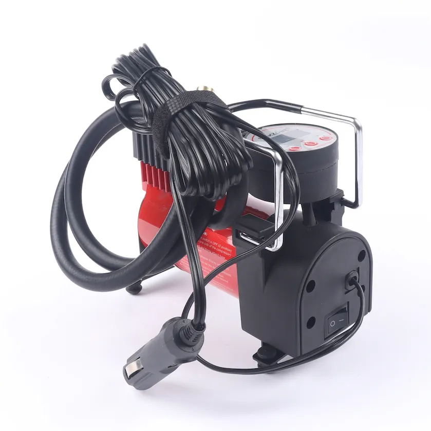 Small yet powerful tyre inflator machine car air compressor with backlit digital display pressure gauge for all vehicle