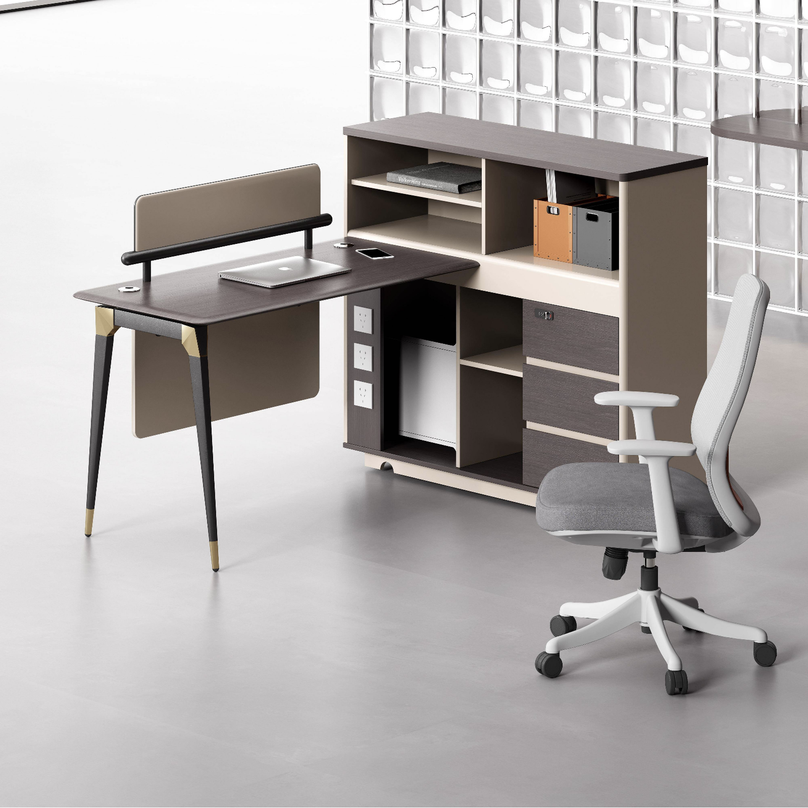 High Quality Modern Luxury Simple Standing Office Desk with Large Drawer Storage Durable Commercial Furniture Large Office Table