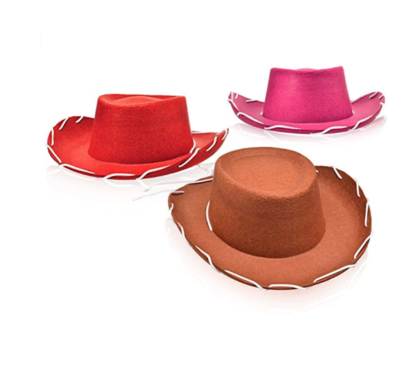 Felt Brown Cowboy Hat Western Cowgirl Hat Costume Brown Cosplay Playing Dress-Up Western Denim Hat