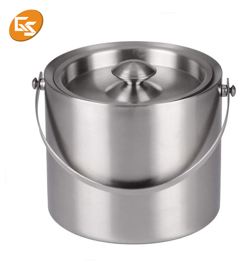 Bar Accessories Double Wall Stainless Steel Ice Bucket with Tongs & Lid