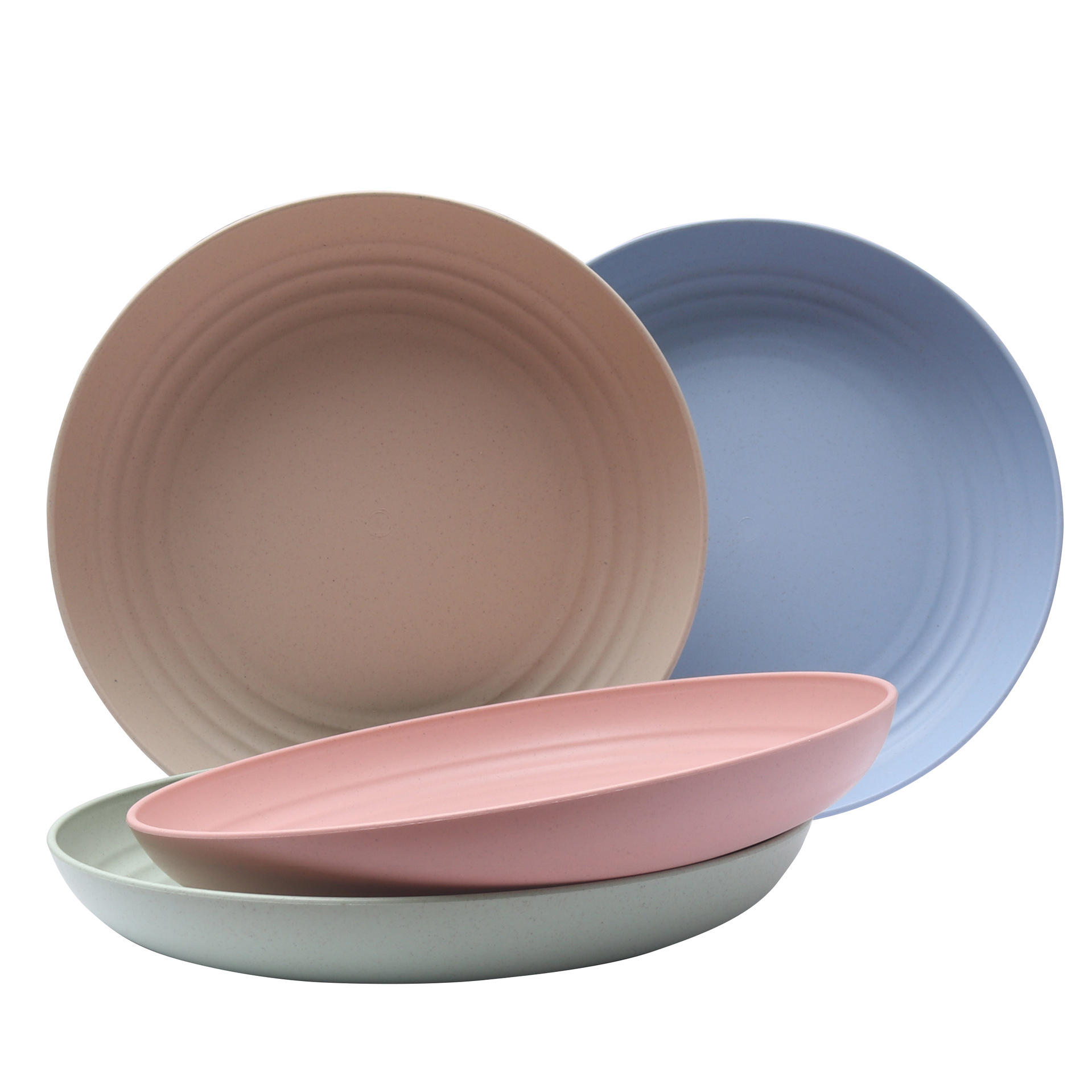 Round Plates Bowl Cup Custom Colors 25cm Wheat Straw Plate