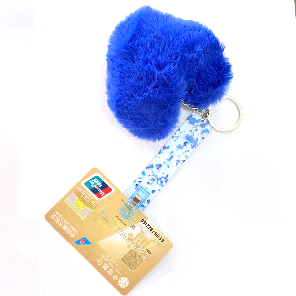 Factory Wholesale Acrylic Material Logo Printed Card Puller Custom Your Own Long Nails Credit Card Puller keychain Set with clip