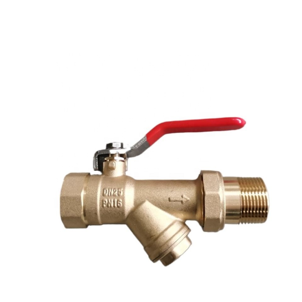 Hot Selling 1" NPT BSP Brass strainer ball valve with union for water