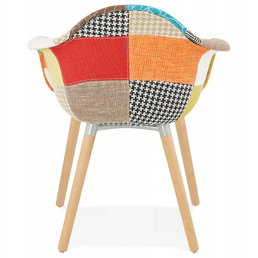 Wholesale Dinning Room Furniture Comfortable Living Room Coffee Chairs Modern Fabric Dining Chair With Wooden Legs