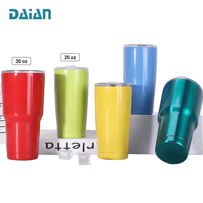 Factory Direct Sale 304 Stainless Steel Sublimation Mug Vacuum Insulate 20 OZ Tumbler Cups with Clear Lid
