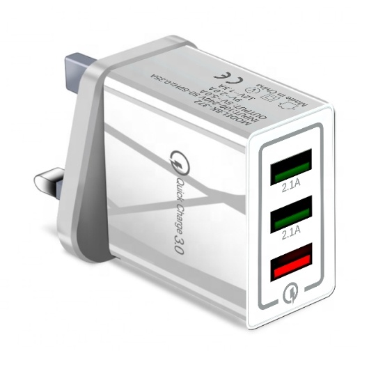 Популярный дизайн UK 30 Вт QC 3,0 USB быстрое зарядное устройство вилка Великобритании адаптер питания для мобильного телефона
