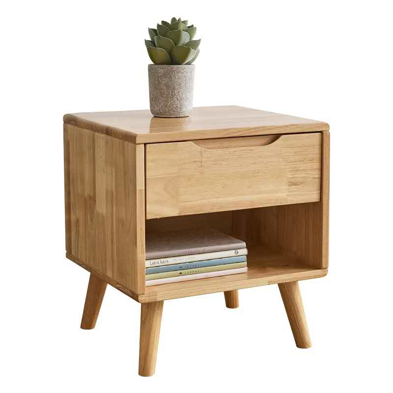Simple Furniture Storage Drawer Bamboo Nightstand Bedside Table For Bedroom