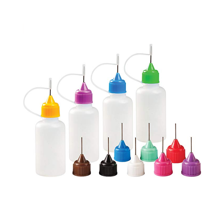 High quality 50ml plastic bottle needle tip PET dropper bottle with nozzle tip for refilling